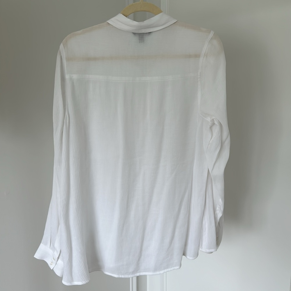 Express White Collared Button Down Top - image 3